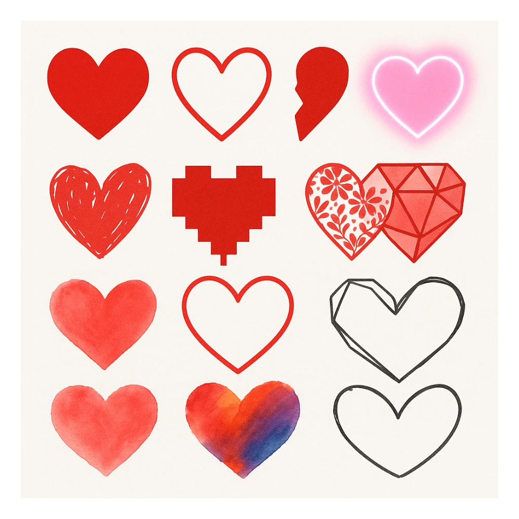 show more heart styles  sticker