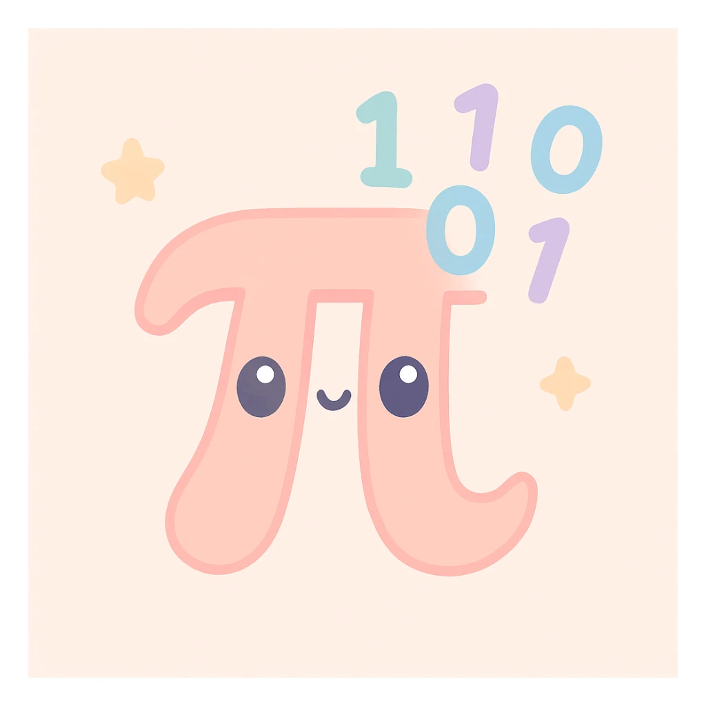  combine the π (pi) math symbol, binary code emerging from it. sticker