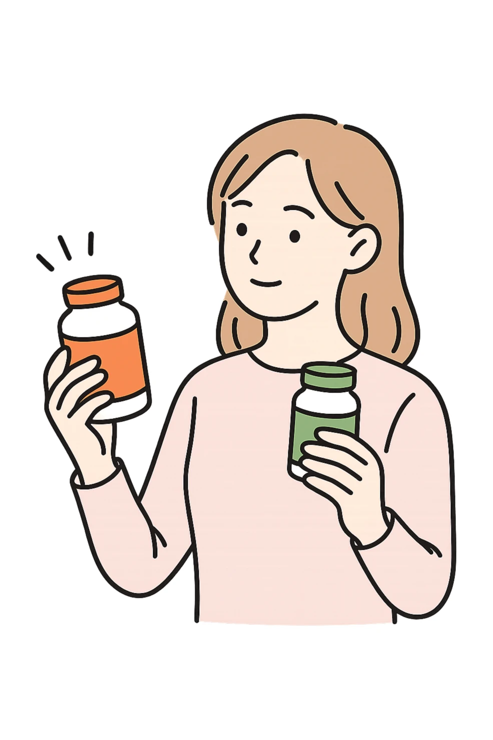 Donna che sta scegliendo integrazione sticker