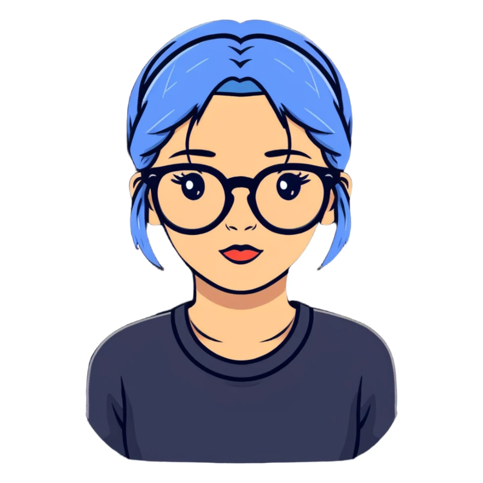 young girl with face tattoos wearing glasses sticker