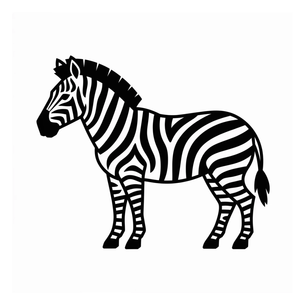 Zebra icon black silhouette sticker