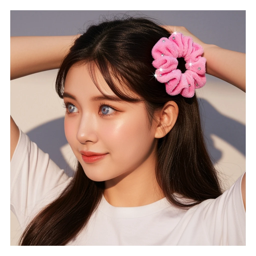 kpop scrunchie, cute, expressive, minimal sticker