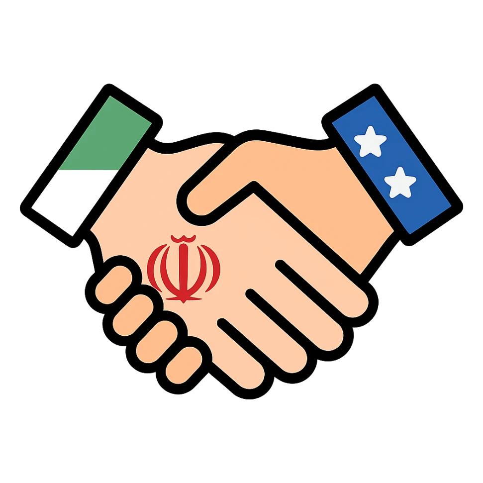 iran and america shaking hand sticker