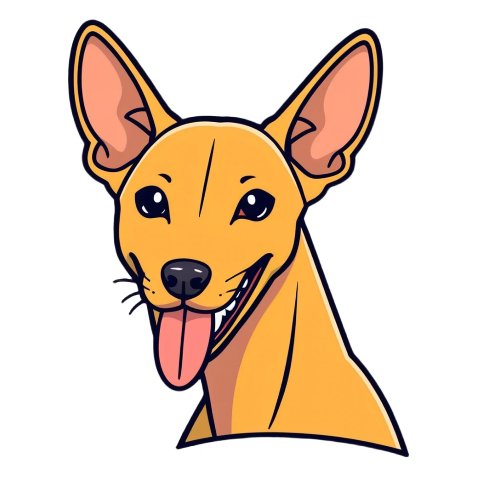 An Egyptian pharaoh hound with its tongue out sticker