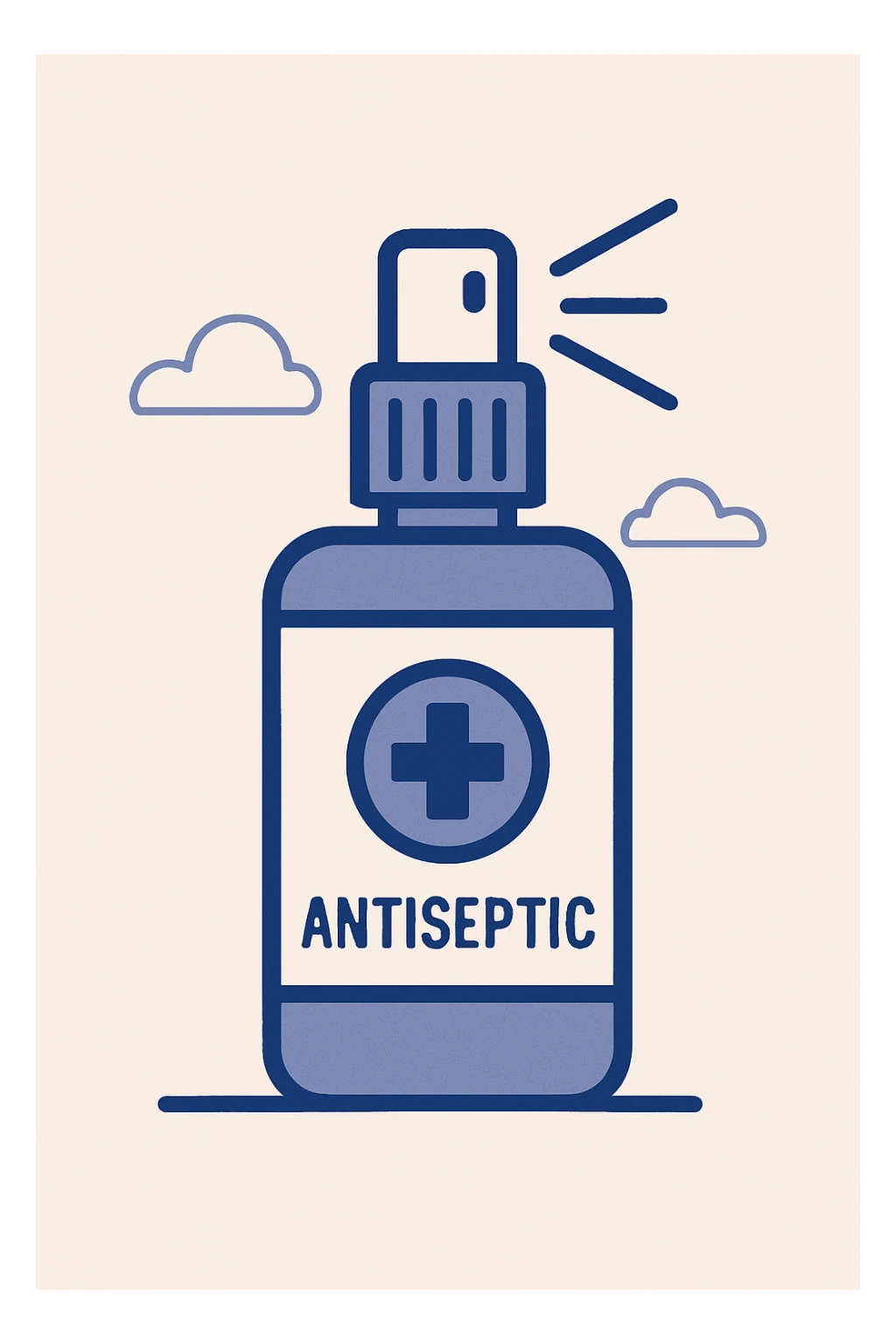 antiseptic spray, modern style sticker