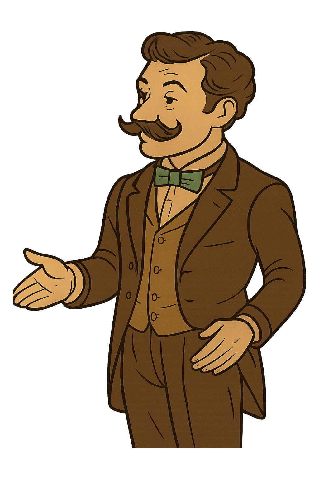 Remove the background from the image, keep only the Victorian man with a transparent background. sticker