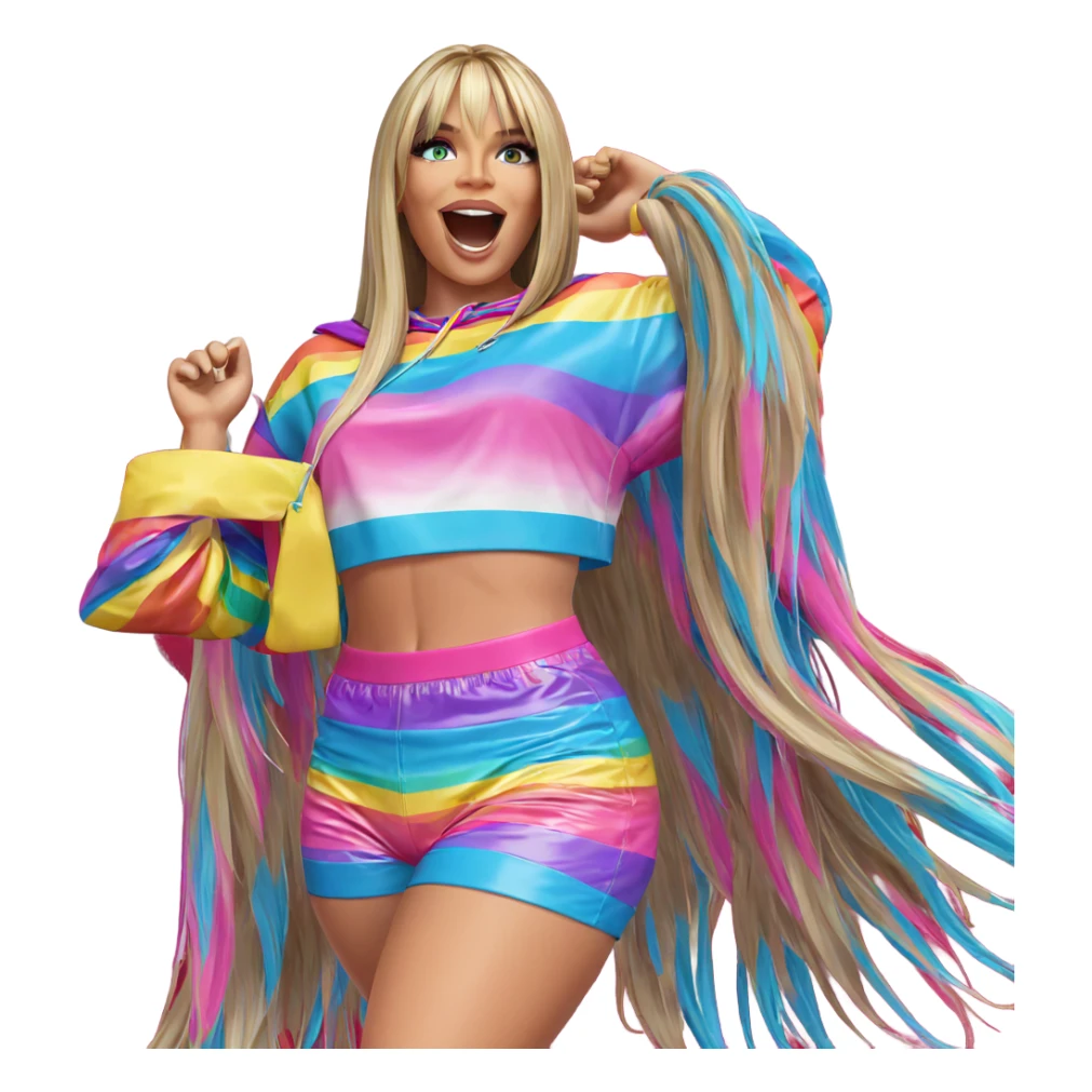 blonde girl in colorful outfit sticker