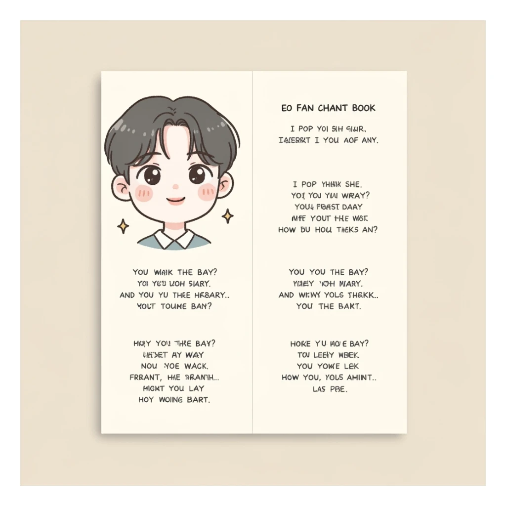 kpop fan chant book, cute, expressive, minimal style sticker