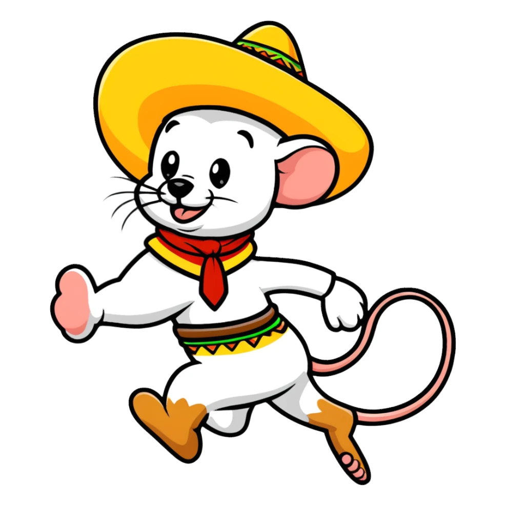 Speedy Gonzales cartoon mouse with sombrero running sticker