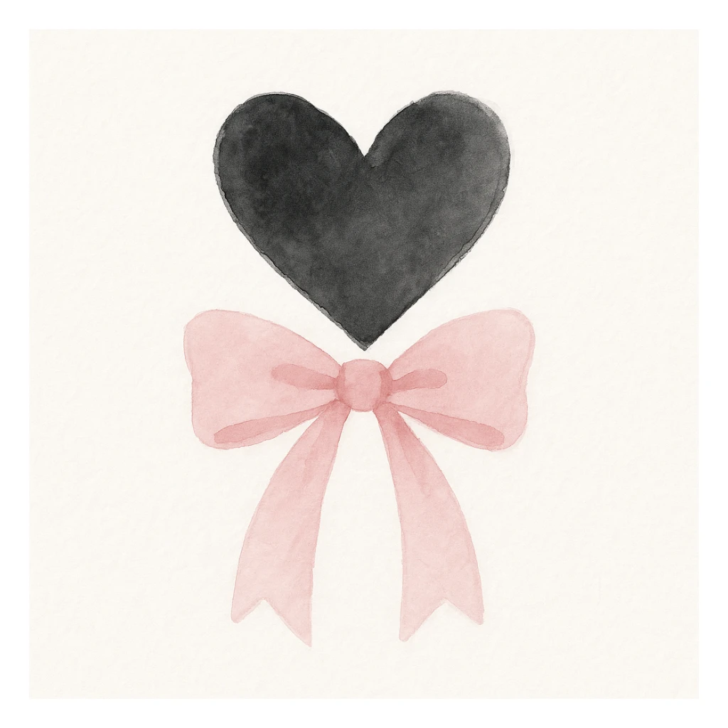 BLACKPINK-inspired object, black and pink colors, soft and artistic watercolor effect sticker