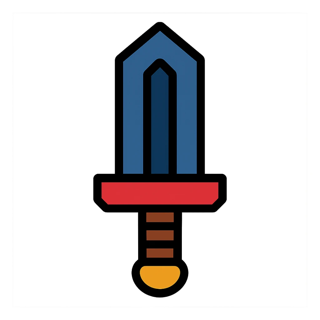 a stylized, oversized sword from Berserk, bold lines, powerful presence, fantasy icon sticker