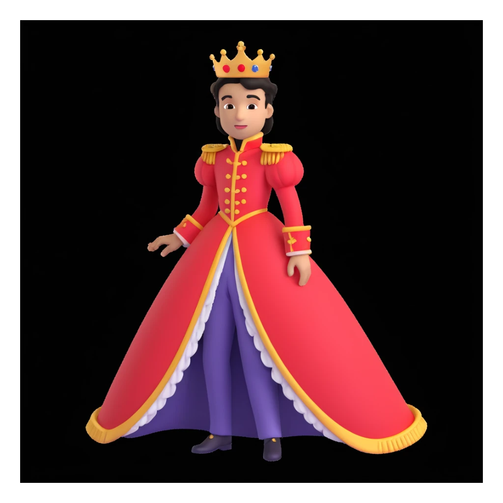 prince in red dress, royaqle background sticker