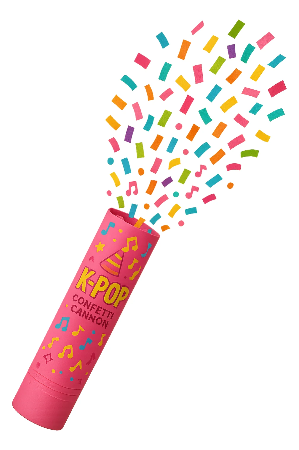 pink kpop confetti cannon, fun and festive sticker