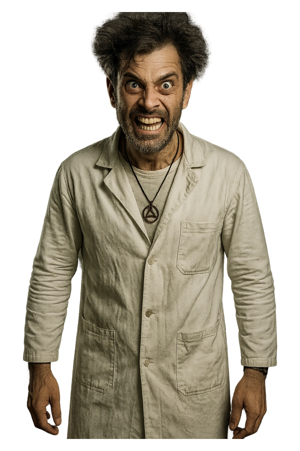 Uomo visto come un folle immagine realistiche sticker