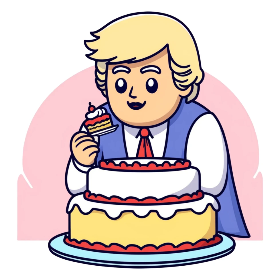 Trump as Marie Antoinette eating cake sticker