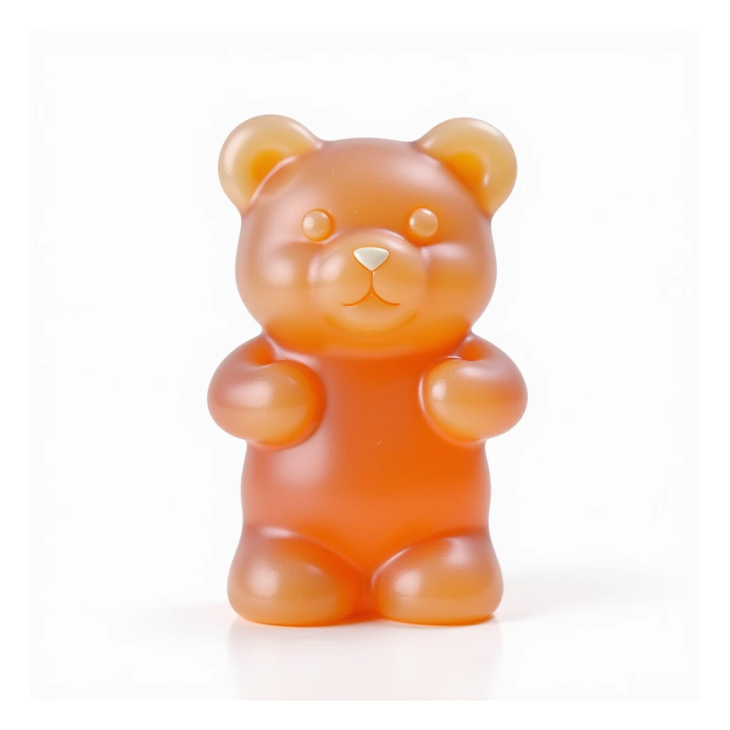 realistic bear-shaped candy, isolated, no background sticker