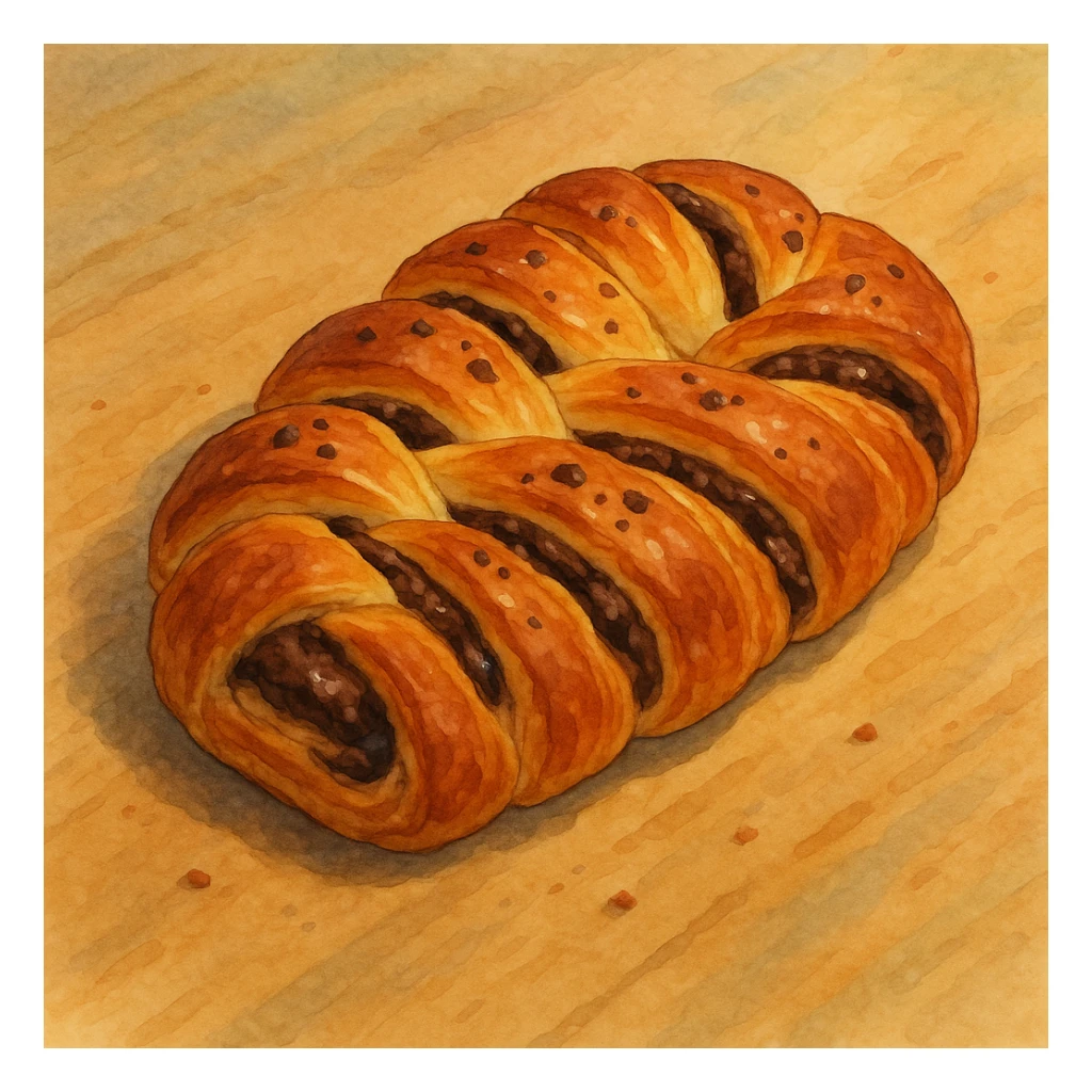 chocolate plait pastry sticker