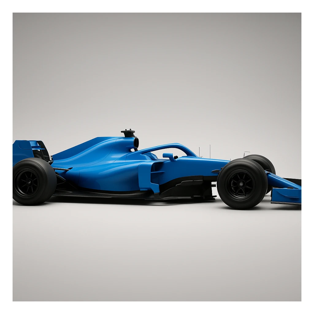 blue Formula 1 car, side view, fast and sporty sticker