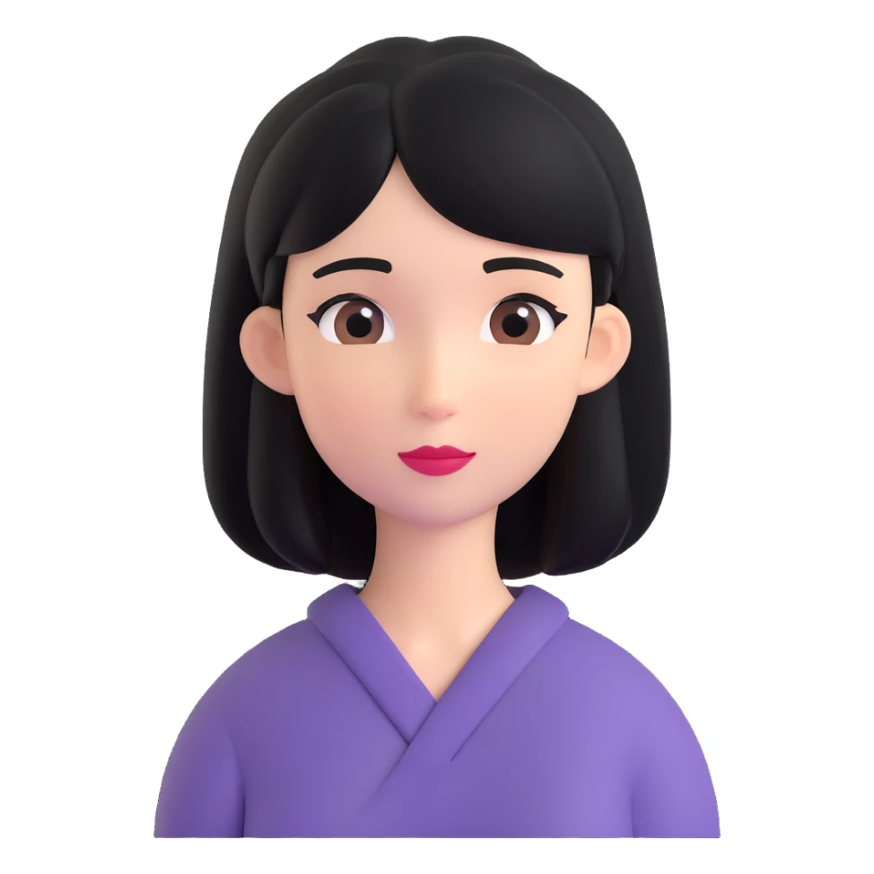 a young woman with black hair sticker