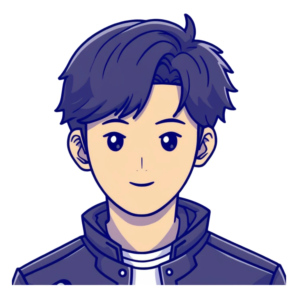 Handsome K-pop male idol face with stylish hair sticker