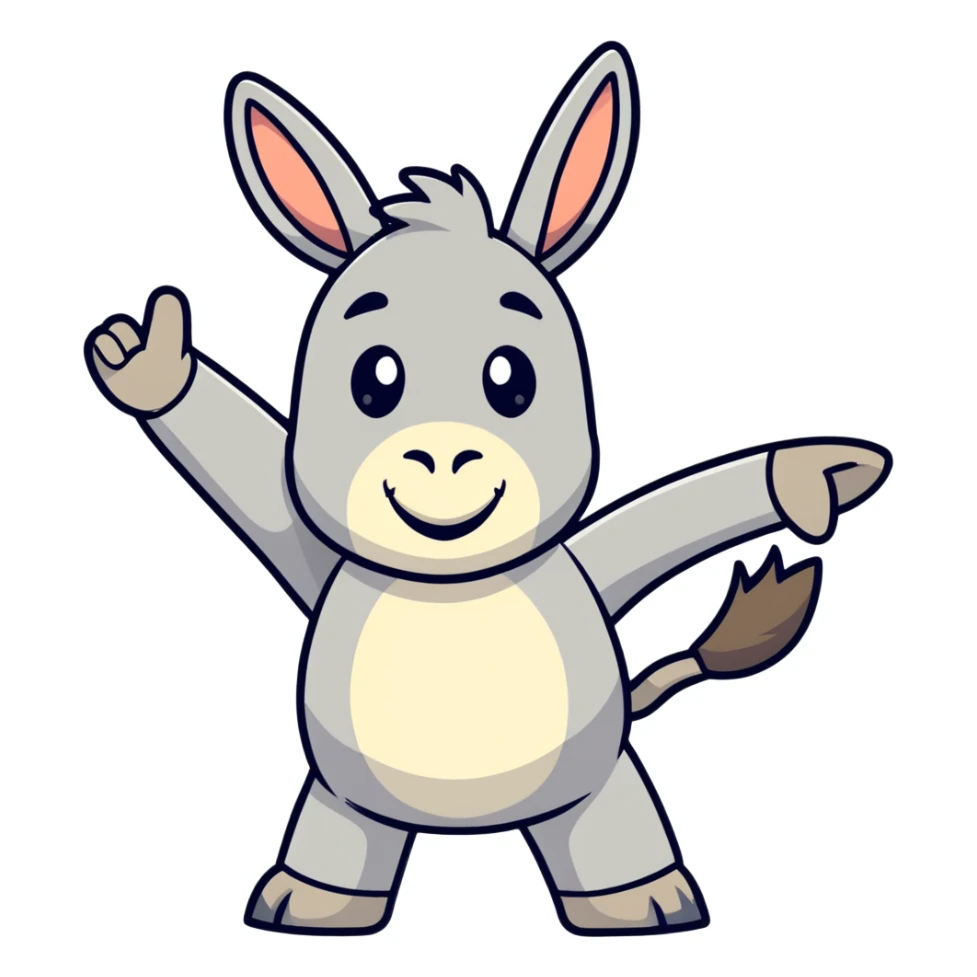 Donkey giving the ok hand signal sticker