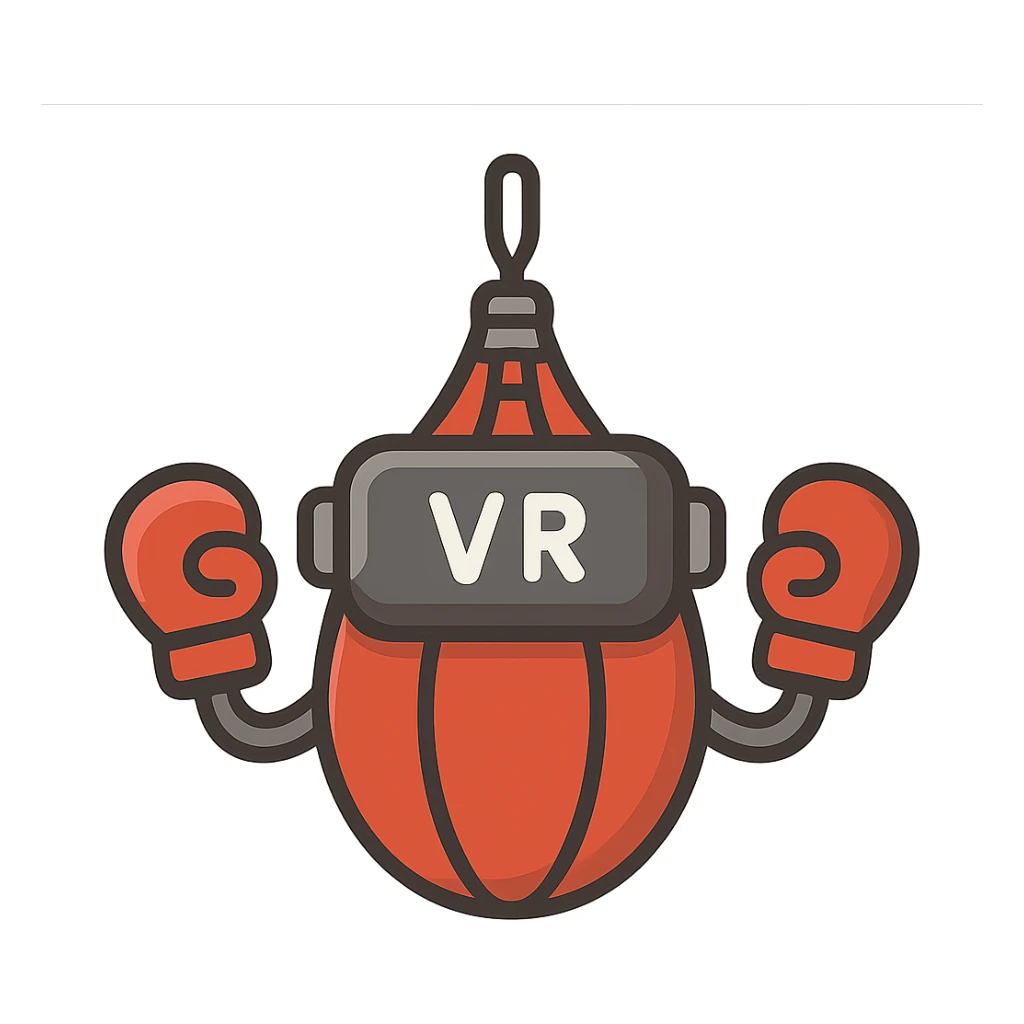 flat toon cartoon style speed bag with VR headbands and headwrists sticker