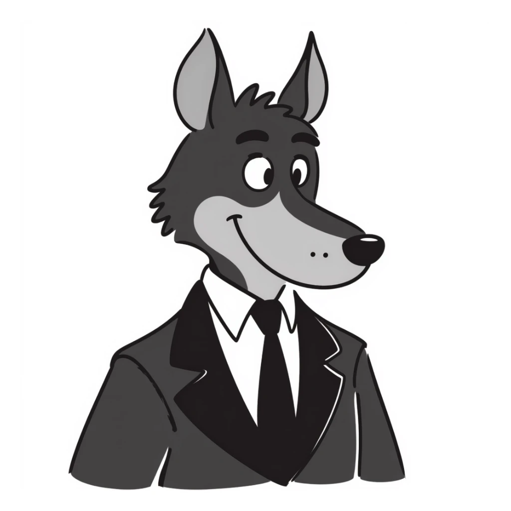 retro 1950s anthropomorphised animal head sticker