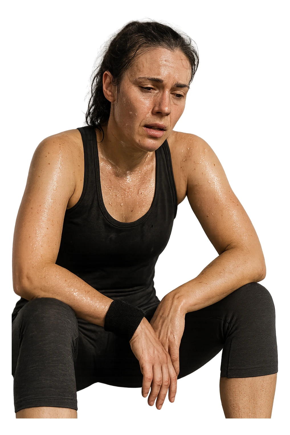 donna molto stanca dopo il workout sticker