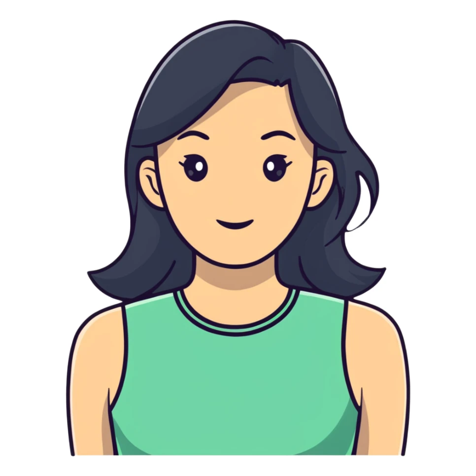 top half of a woman, upper body sticker