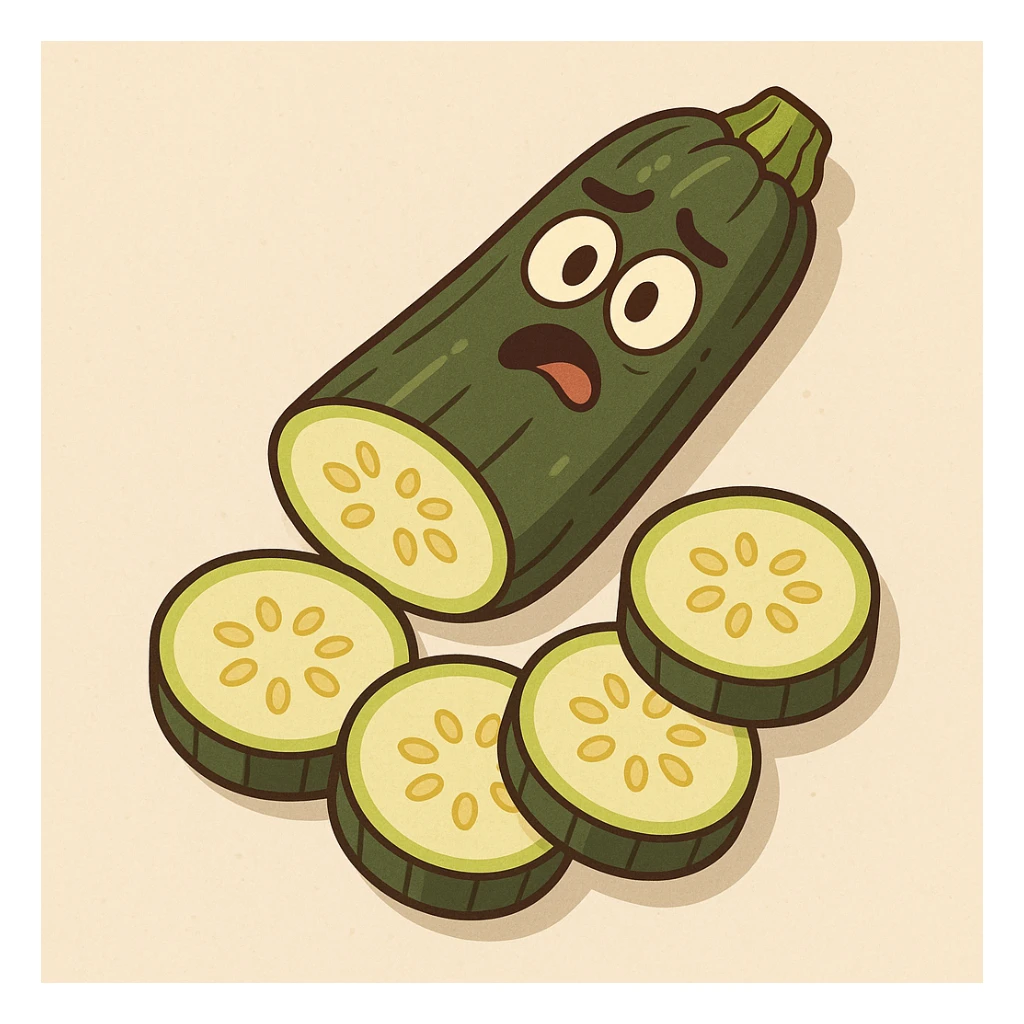 sliced courgette, top-down view sticker