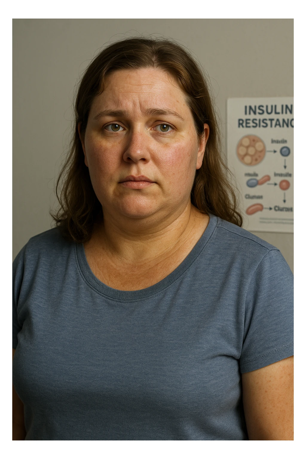 donna con insulino resistenza iper realistica 4k e molto specifica sticker