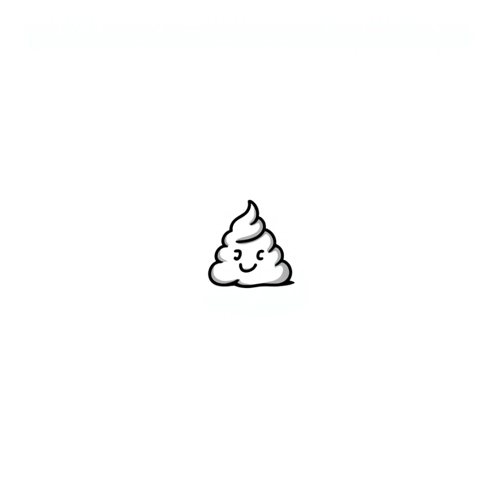 hand-drawn doodle style poop emoji sticker