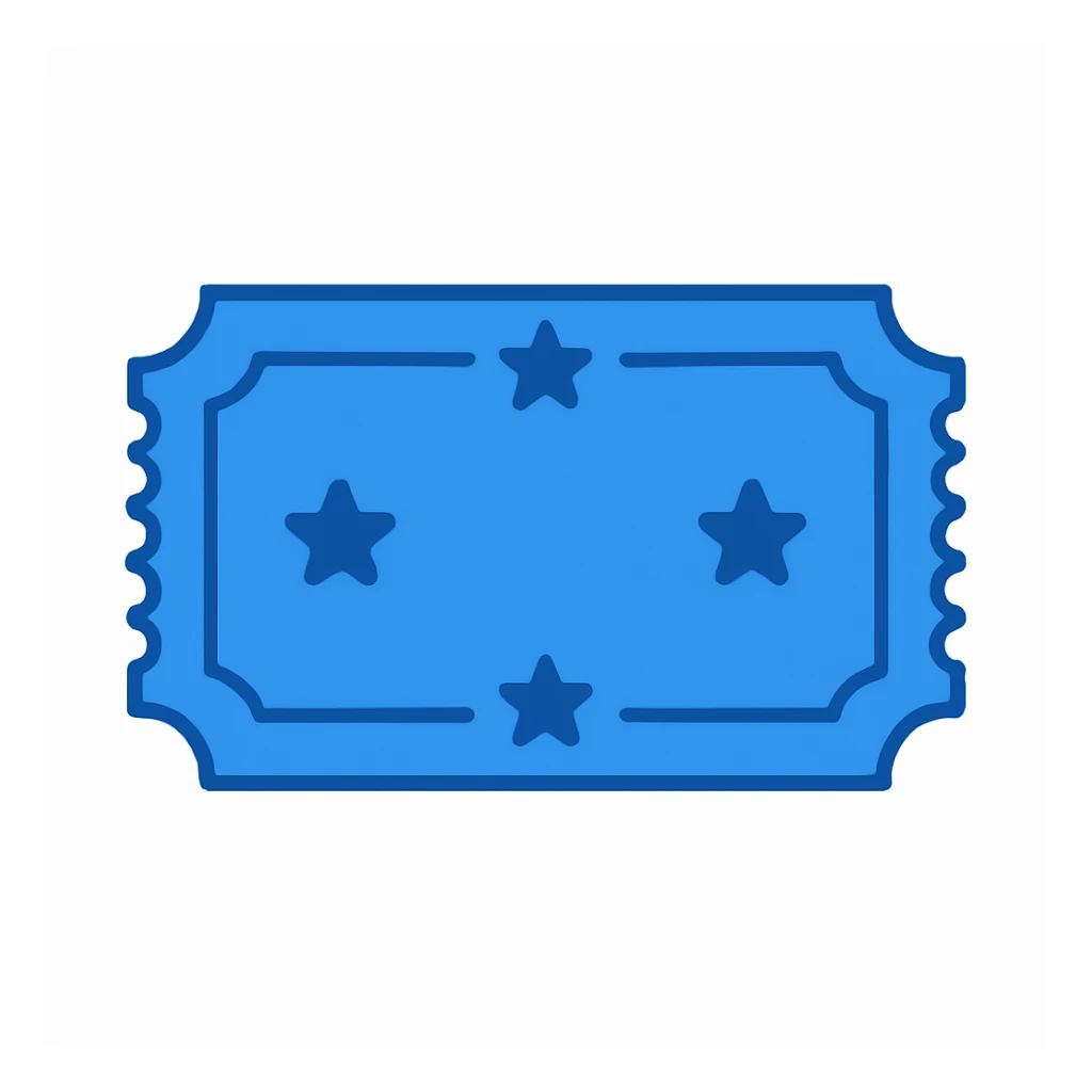 Change the ticket color to blue in a simple emoji style, no text. sticker