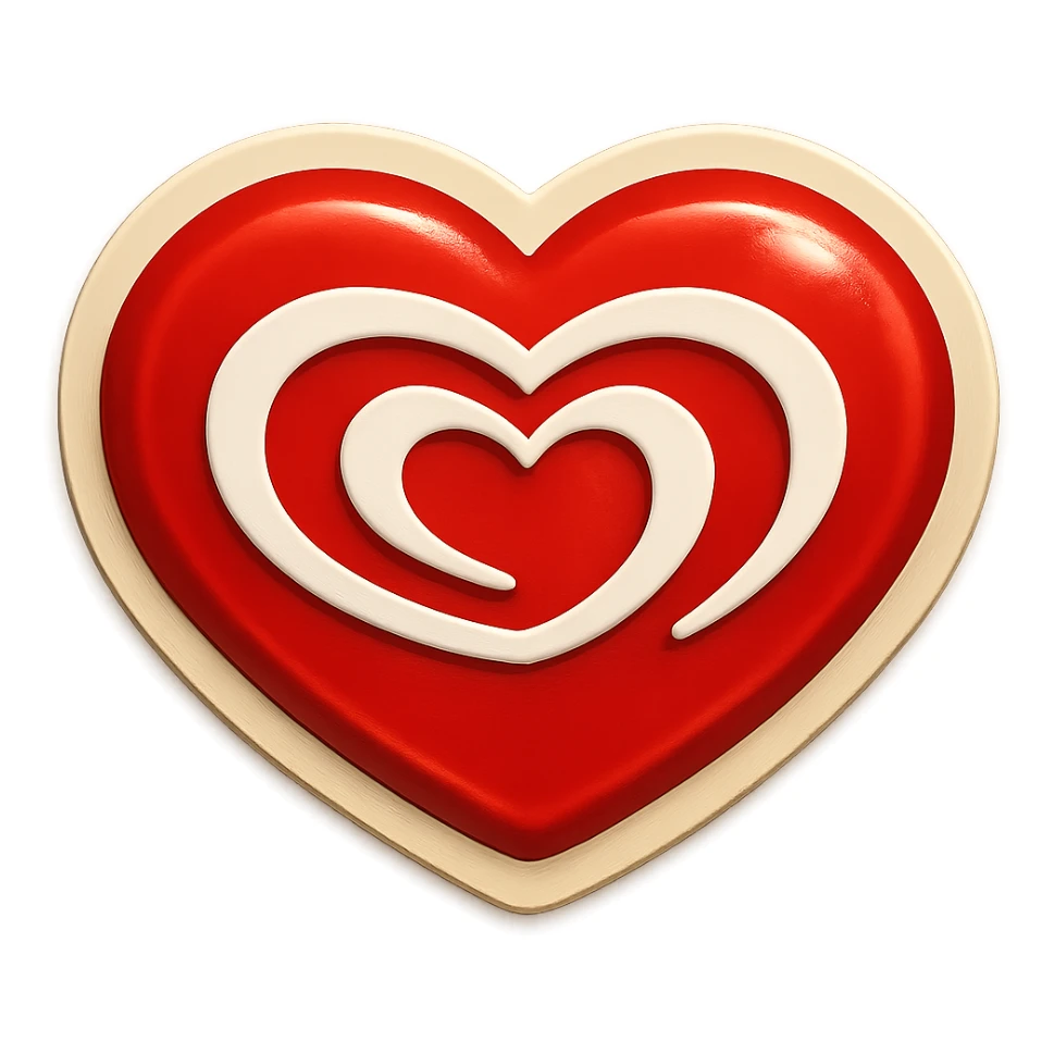 Wall’s ice cream logo heart, red and white, smooth lines, animated to gently grow and shrink, no text, sticker for presentation sticker