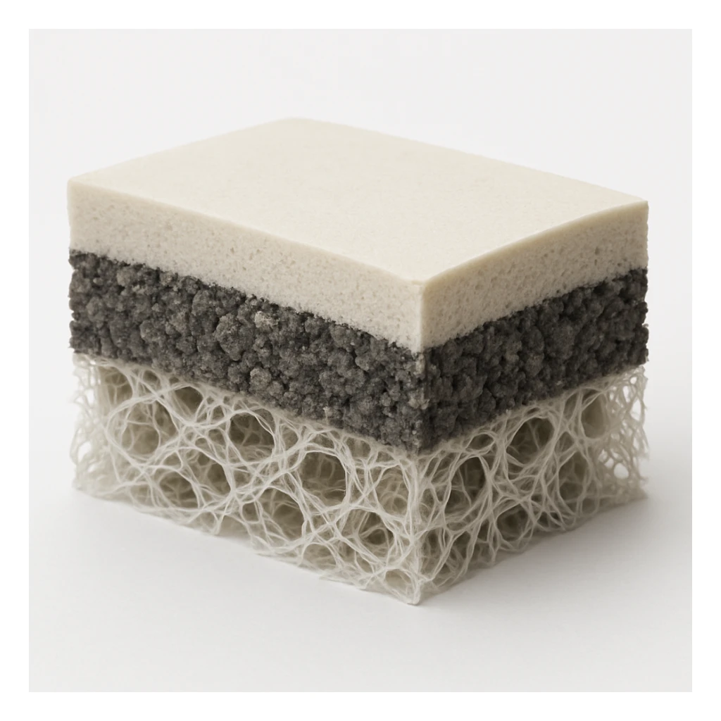 realistischer aufbau einer membranschicht. querschnit mit weißem hintergrund sticker