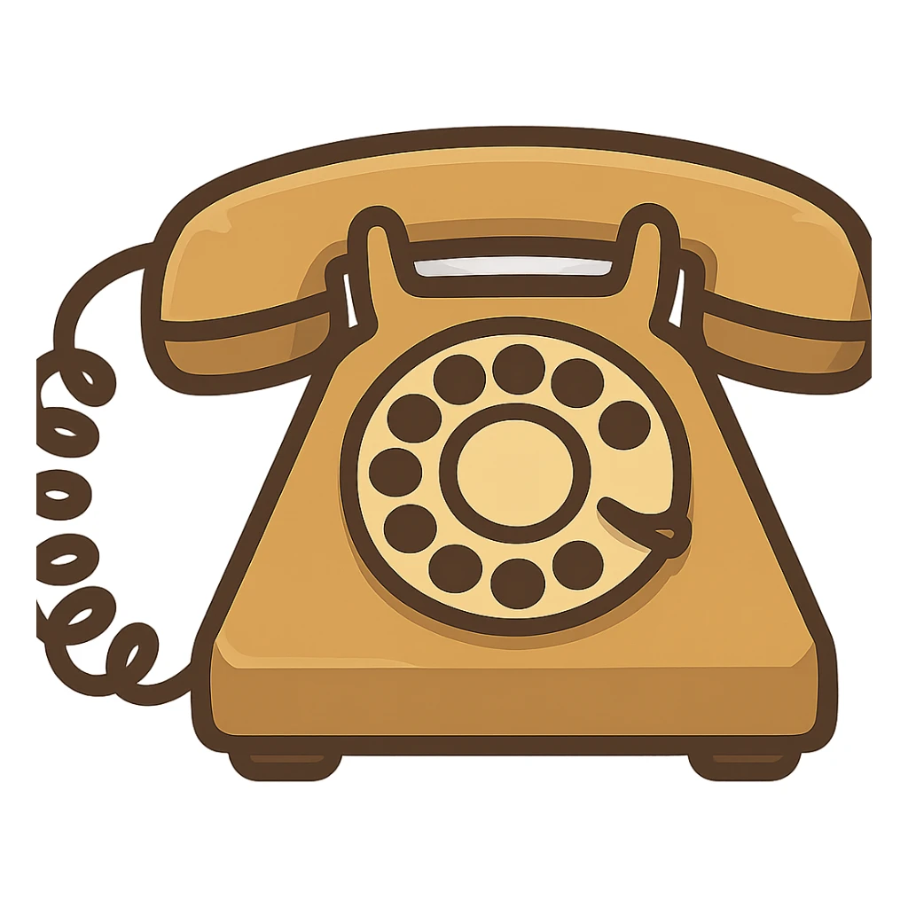 flat toon style ancien téléphone sticker