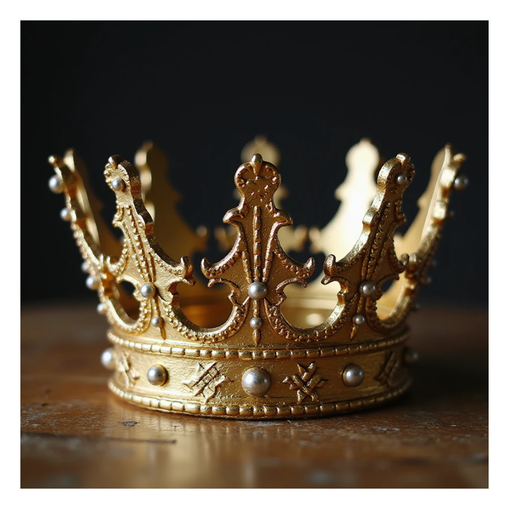 gold crown, luxurious, metallic, detailed, minimal background sticker