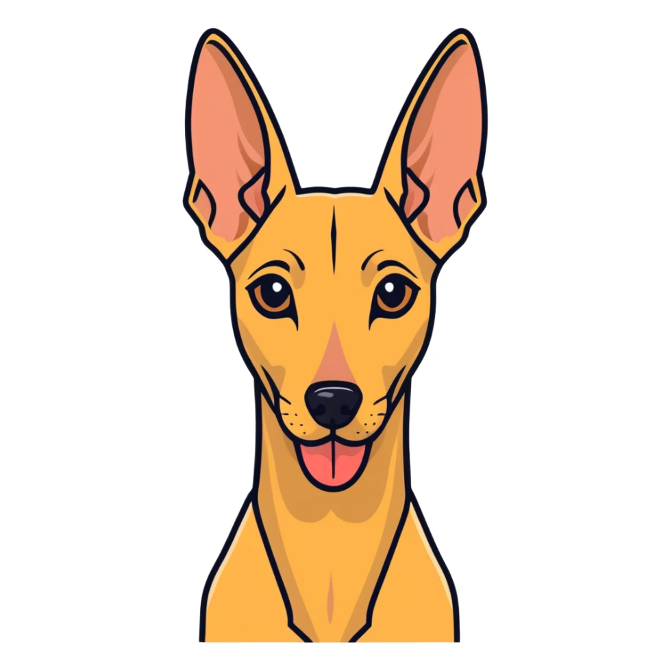 An Egyptian pharaoh hound with its tongue out sticker