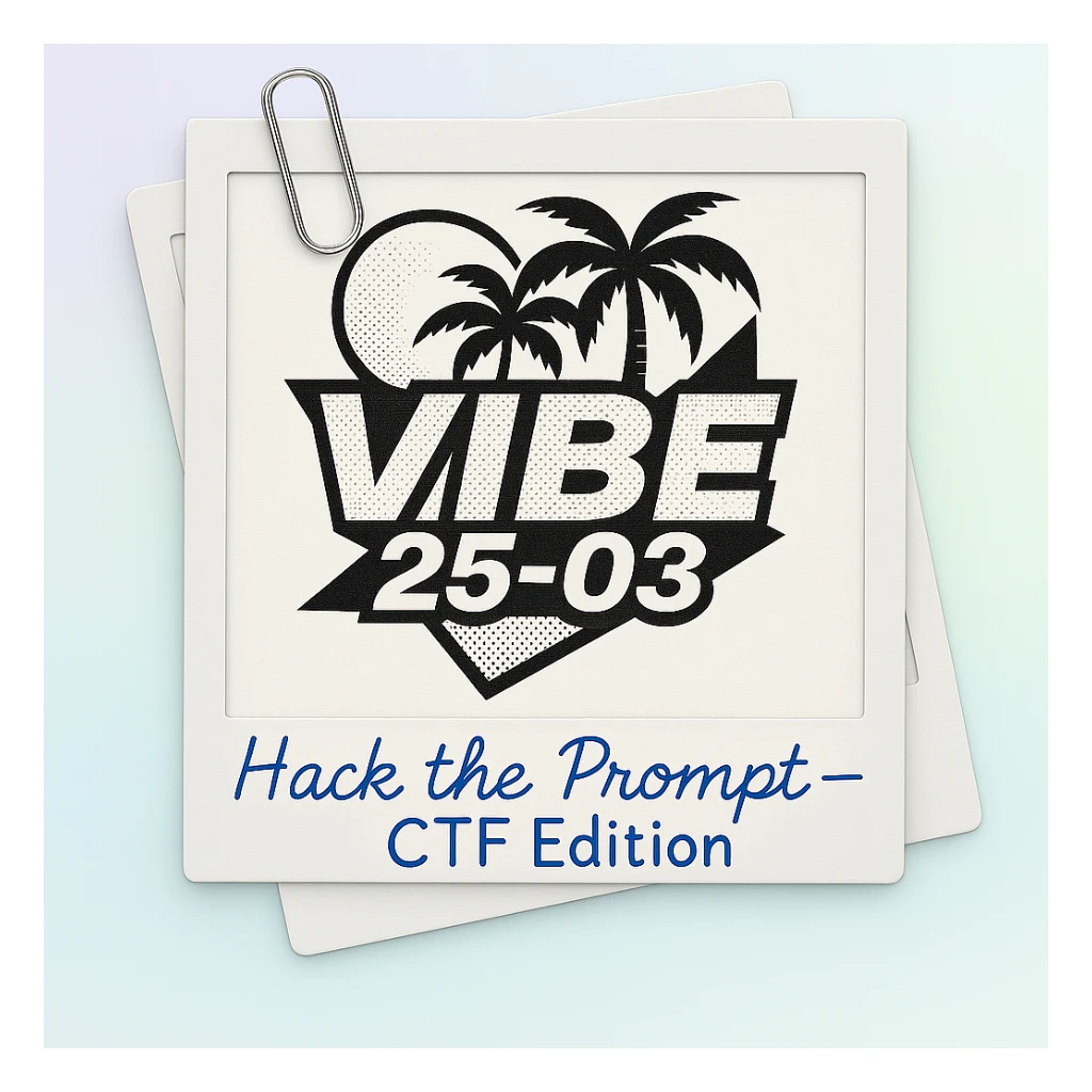 Edit the text 'Hack the Prompt – CTF Edition' to appear in blue ink with a cursive handwriting style. Keep the text small and do not change the rest of the image. sticker
