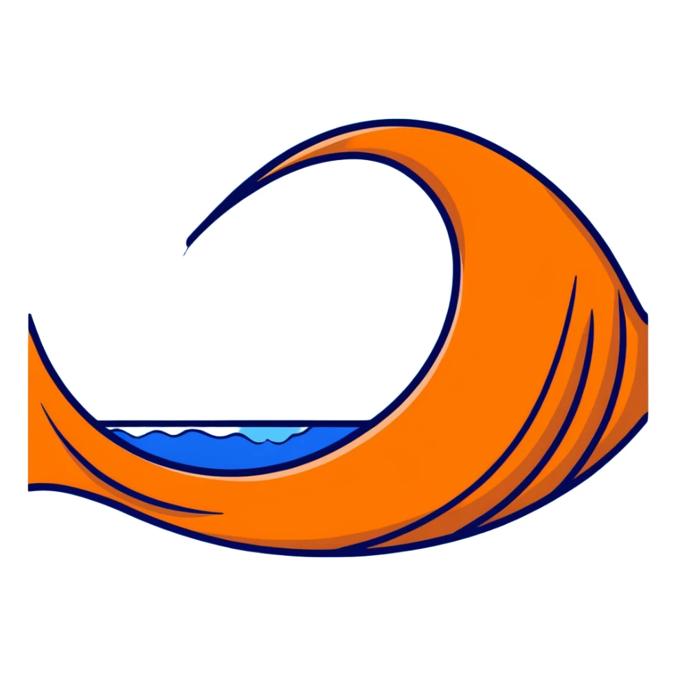 blue swoosh or wave, abstracted, vibrant and clean sticker