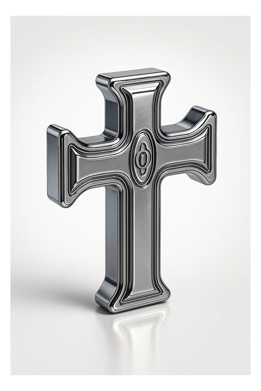 Y2K style cross, metallic, shiny, bold outlines, futuristic vibe sticker