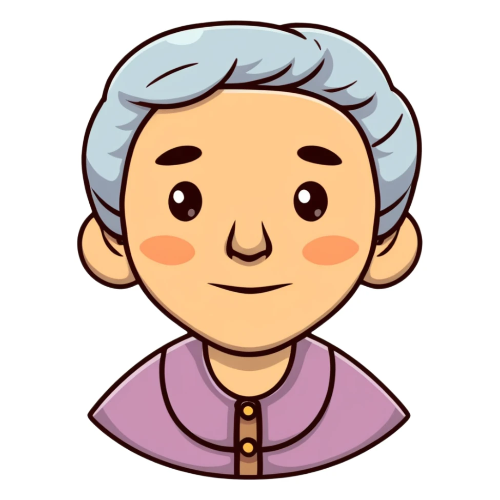 old woman cartoon sticker style sticker