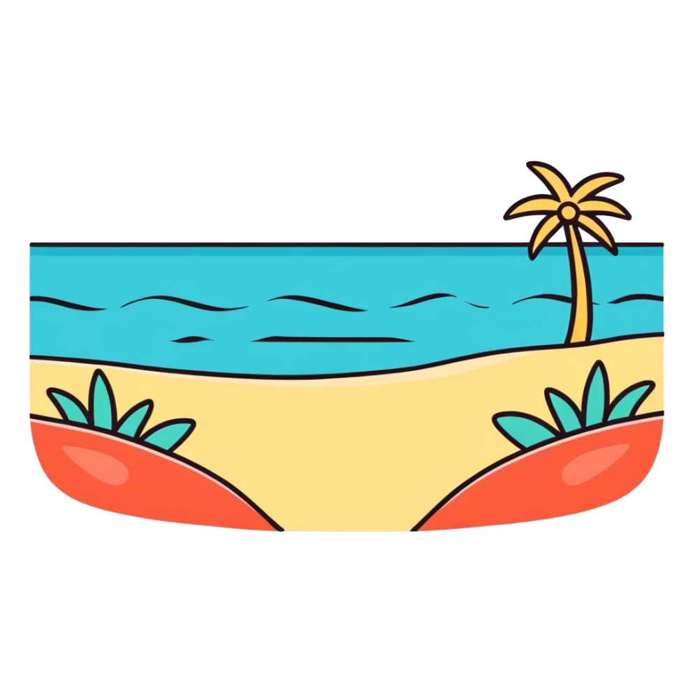 colorful beach windmill spinning in pleasant ocean breeze sticker