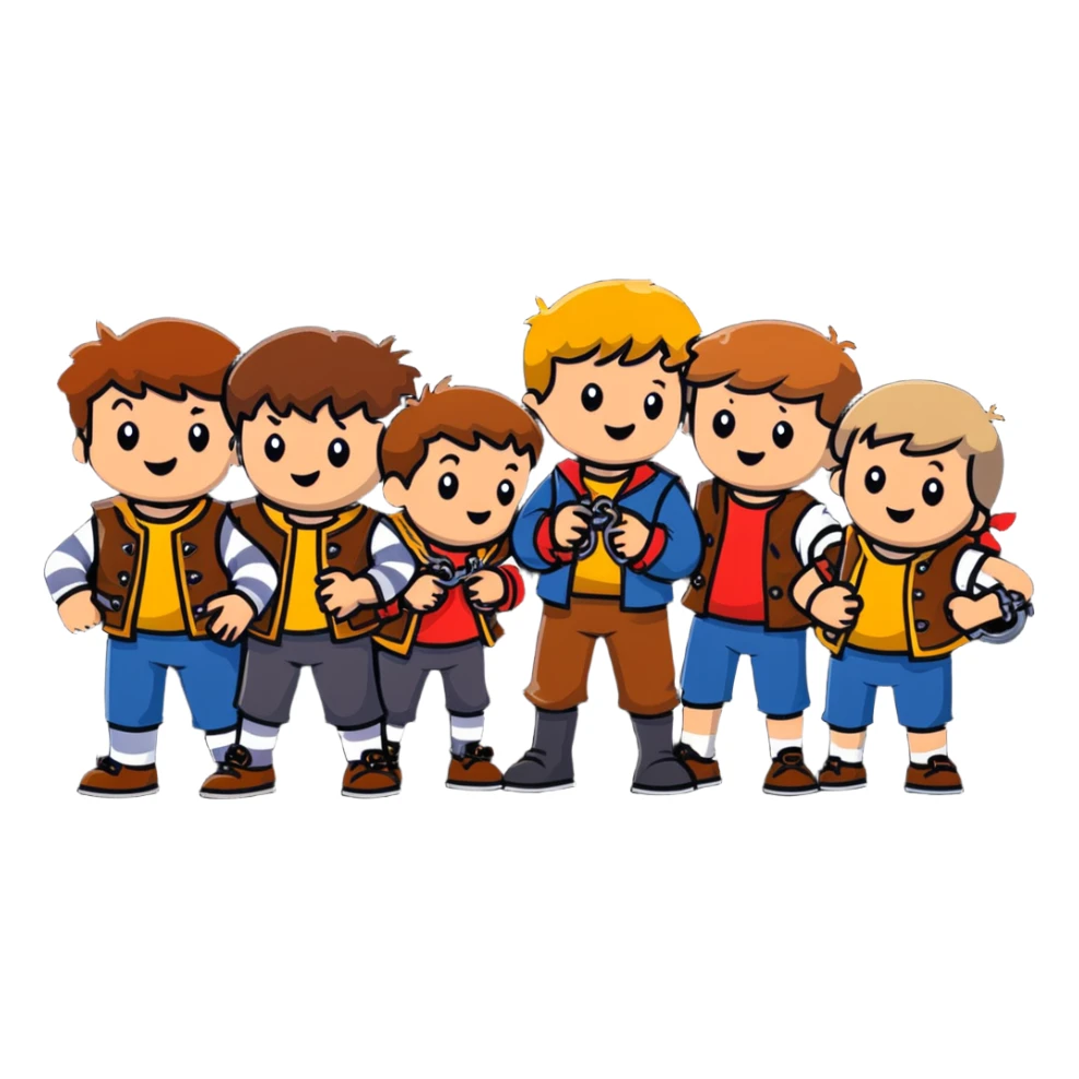 group of kids from the Goonies finding pirate treasure sticker