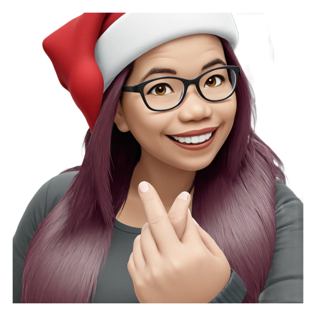smiling girl in santa hat sticker