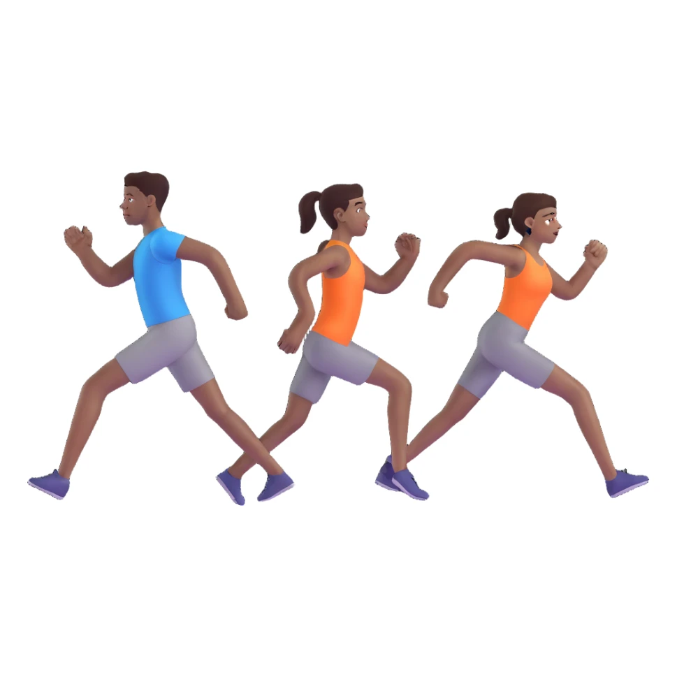 3 friends exercising together, one black person and two white people sticker
