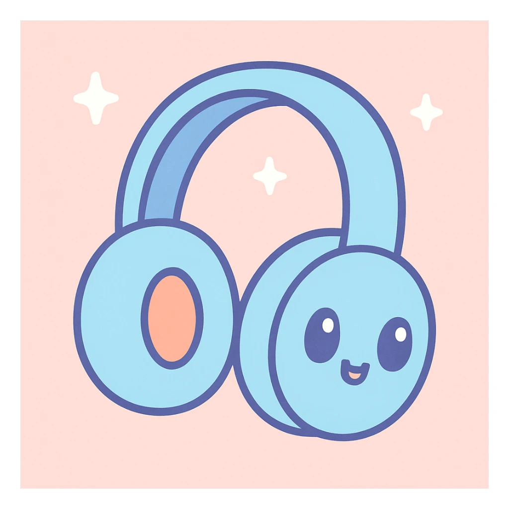 headphone, cute and modern, kawaii style sticker
