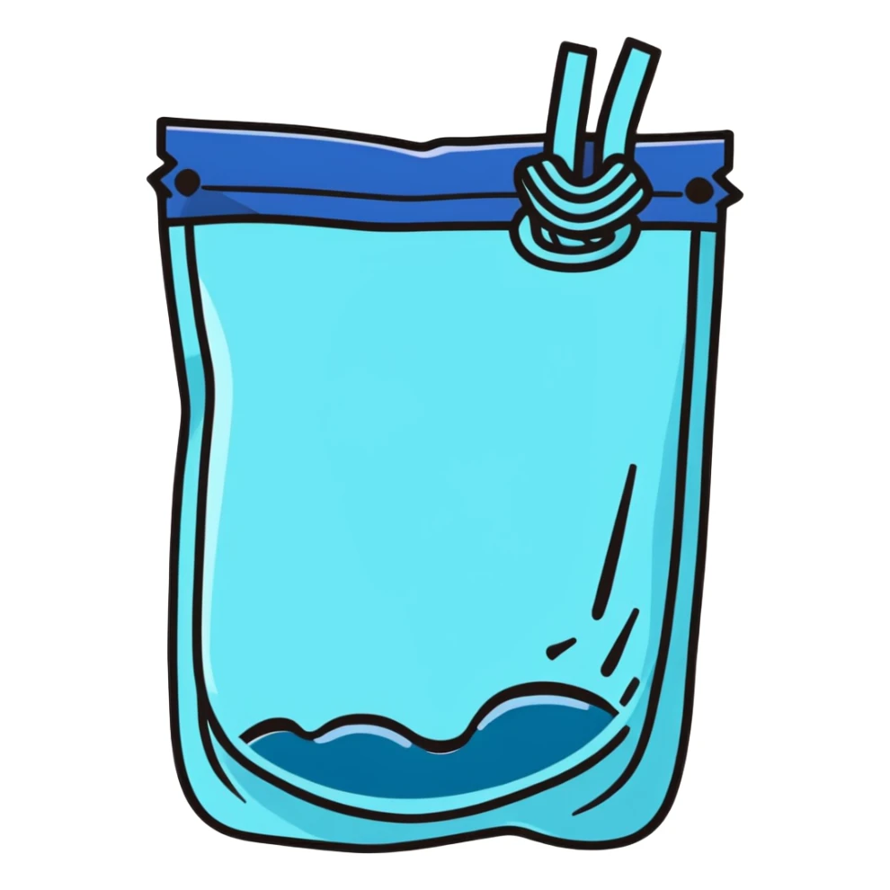 water in a bag sticker