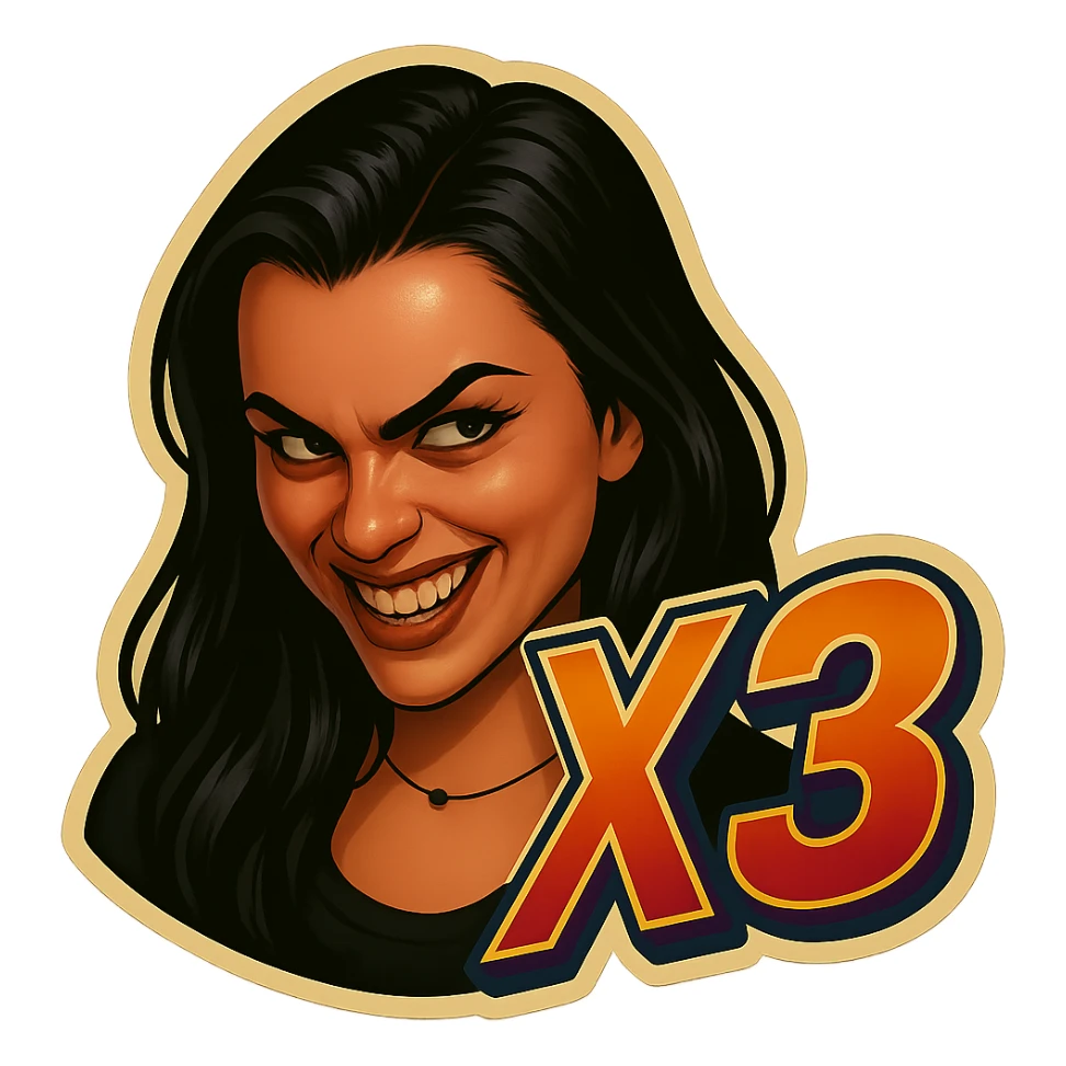 grin EVIL LOOk , Make it say "X3"" sticker