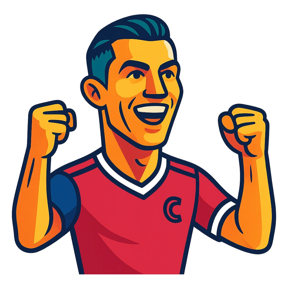 Cristiano Ronaldo, famous footballer sticker